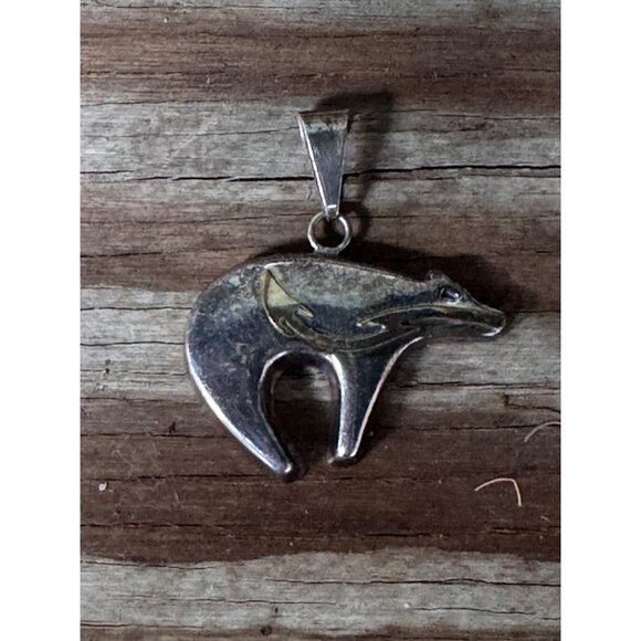 Native American Sterling Silver Bear Pendant 14.12g - Picture 1 of 8